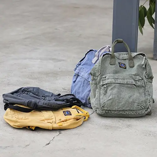  Vintage Denim Backpack with Compact and Lightweight Design